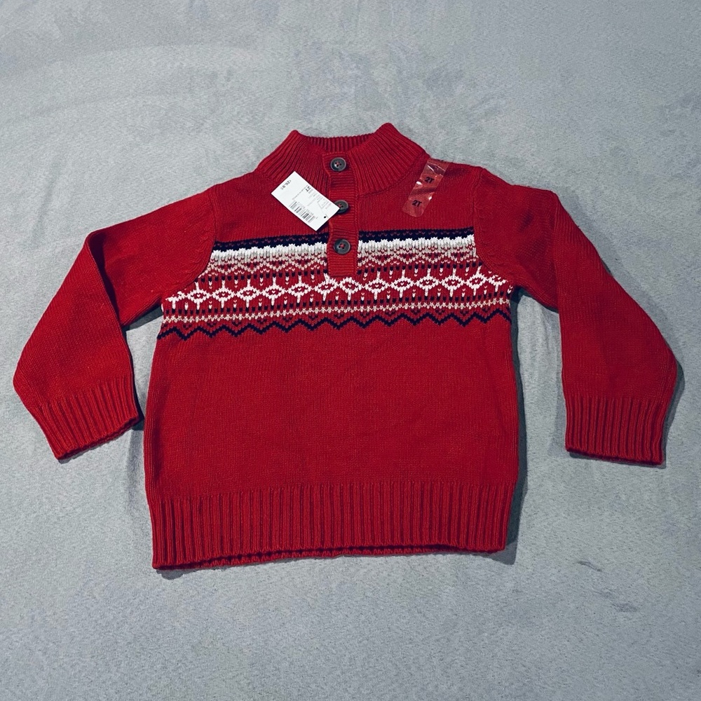 NWT Children’s Place Red Colonial Sweater SZ 2T